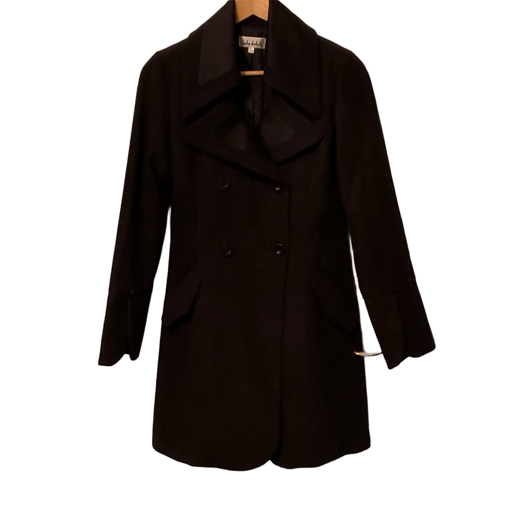 Chic Black Double-Breasted Pea Coat  Lady Dutch “High Society”